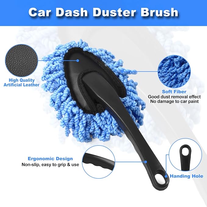 Windshield Cleaner Tool, Car Interior Detailing Cleaning Brush Kit | Car Detailing Brushes, Car Cleaning Gel, Car Cleaning Supplies Tools Accessories for Women, Men, Interior - 15Pcs - Image 5