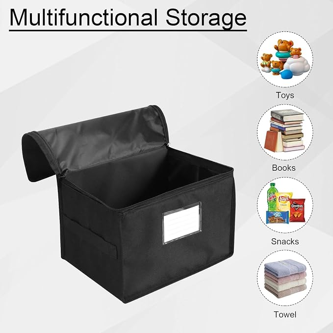 Vinyl Record Storage Box, Waterproof Organizer Storage with Lid & Handles for 60 (7-inch) Single Records, Foldable Organizer for Valuable Album Collection - Image 5