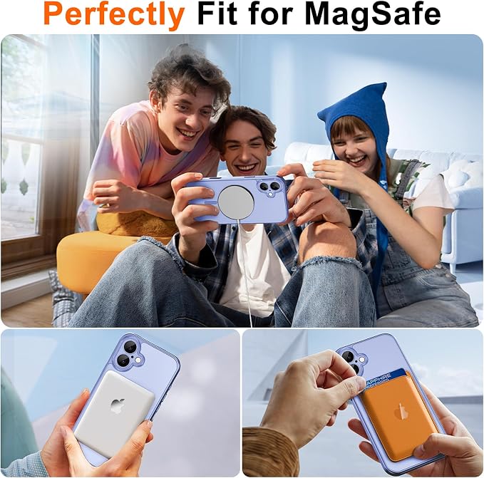 for iPhone 17 Case with Privacy Screen Protector, Light Blue | Full Camera Protection, Magnetic, Compatible with MagSafe, Translucent Matte Shockproof Phone Protective Cover for iPhone 17 - Image 4