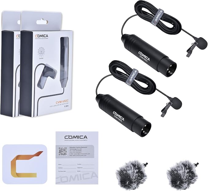 COMICA V02C Cardioid XLR Lavalier Microphone for Camcorder, Zoom Recorder | 48V Phantom Power, with Windmuff, 5.9ft Silicone Cable, XLR Lapel Mic for Interviews, Vlogging, and Studio Mixers - Image 7