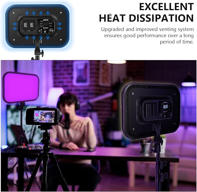 NEEWER RGB168 18.3" RGB LED Video Panel Light with App Control | Bluetooth, 2 Pack Tripod Stand Kit, 60W, 360° Full Color, 2500K-8500K, CRI97+, for Studio Photography YouTube Game Streaming - Image 5
