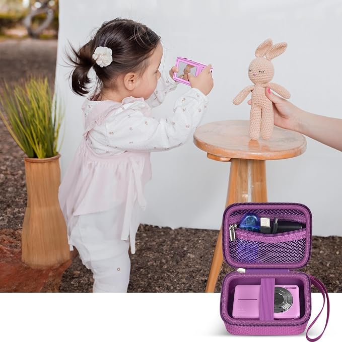 ALKOO Digital Camera Case for CAMKORY/Pouch for KODAK PixproDark Purple | for Lecran/for VAHOIALD Point and Shoot Camera, Hard Carrying Case with Mesh Pocket, Compact for Vlogging, Travel and Storage - Image 7