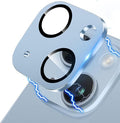 Camera Lens Protector for iPhone 14 /iPhone 14 Plus Metal Camera Cover Film, 9H Tempered Glass, Anti-Scratch, Case Friendly - Blue by Hsefo