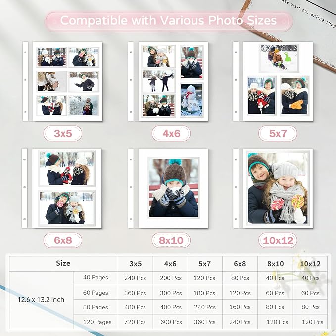 Popotop Large Photo Album Self Adhesive 4x6 5x7 8x10 Scrapbook Album DIY Picture Book,Gifts for Mom,Family Baby and Wedding,with Metal Pen and Plastic Board - Image 8