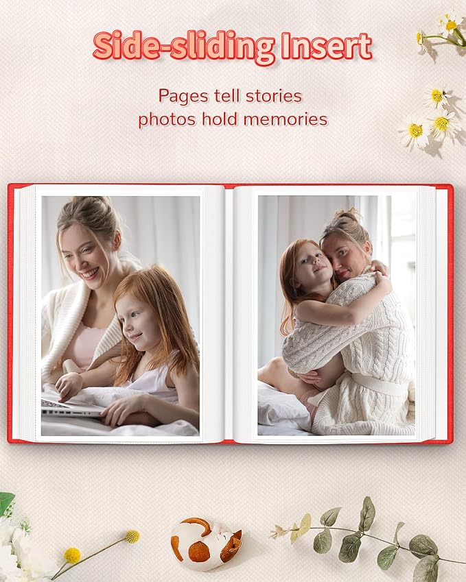 Artfeel Photo Album 4x6 with 100 Pockets,Slip-in Picture Albums,Linen Cover Memory Book with Front Window,White Page Vertical Photo Book for Wedding,Family,Anniversare,Baby,Vacation - Image 5
