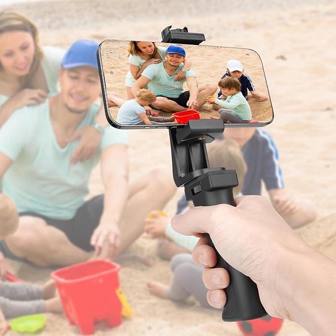 Ergonomic Smartphone Vlogging Hand Grip Stabilizer Holder Mount Video Kit | Landscape+Portrait Dual Mode, Anti-Falling Safety Strap,Mic/Light Adapter,Portable & Solid Selfie Stick for iPhone Samsung - Image 4