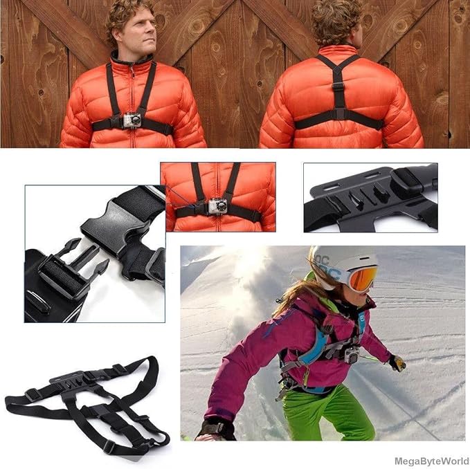 TEKCAM Chest Harness Mount Compatible with Gopro AKASO Action Camera | Compatible with Go pro Hero 13 12 11 10 9 8 AKASO EK7000 Brave 4 ODDV Hiicam DJI Osmo Icefox, Adjustable Chest Strap Mount - Image 6