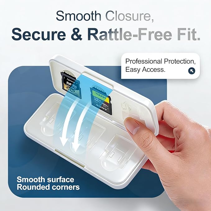 SD Card Holder Case, 6 Slots Memory Card Carrying Storage Box for SD and MicroSD Cards, Compact and Portable - Image 5
