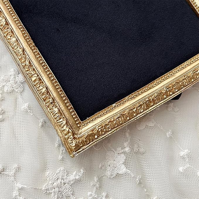 3 Pcs Jewelry Display Stand Organizer, Gold Vintage Ring Holder, Resin Necklace Holder Organizer, Photo Frame Earring Holder, Jewelry Holder for Wedding, Selling, Room Decor (Black) - Image 6
