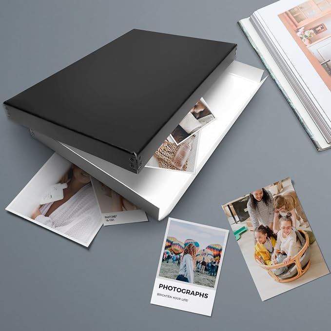 Lineco Museum Archival Storage Box, Drop Front, 11.75x17.75x1.5 in, Black | Acid-Free with Metal Edge, Preserves Picture Longevity, Organize Photos, Newspapers, Prints, Documents, Crafts, DIY - Image 6