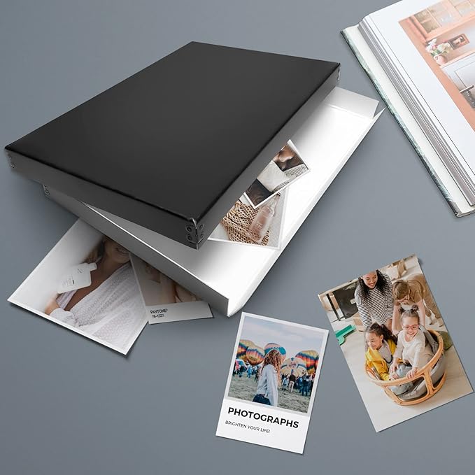 Lineco Drop Front Archival Storage Box, 11.75x17.75x1.5 in, Black, 2 Pack | Acid-Free with Metal Edge, Preserves Picture Longevity, Organize Photos, Newspapers, Prints, Documents, Crafts, DIY - Image 8