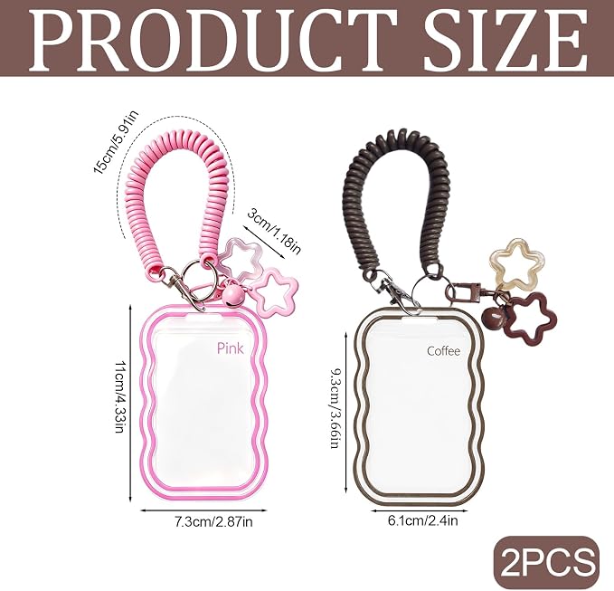 2 Pack Cute Photocard Holder Keychain,Kpop Photo Card Holder | Creative Photo Protector Keychain Accessories for Bus Card, Daily Display & Travel Decorations Gifts - Image 2