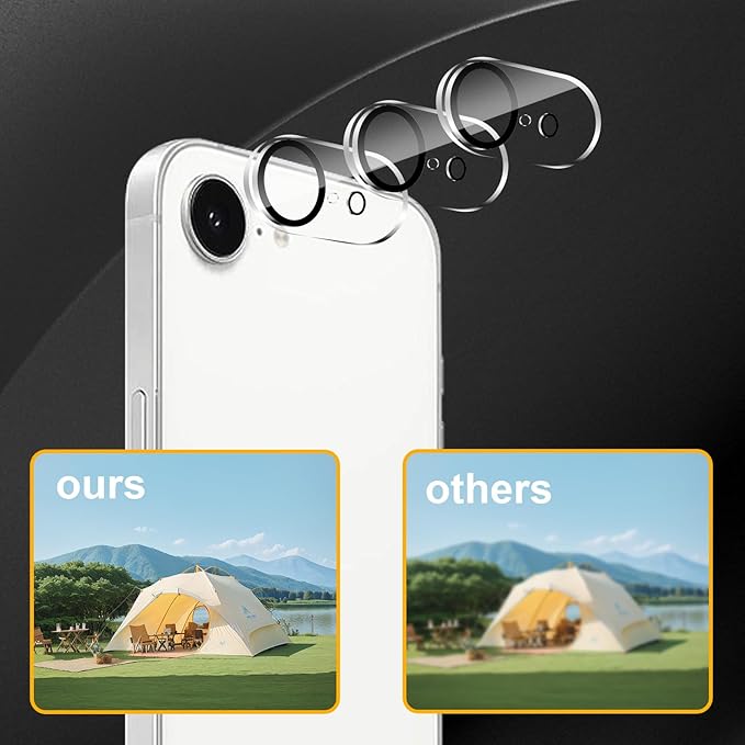 3 Pack Camera Lens Protector for iPhone 16e / iPhone 17e | Tempered Glass,Anti-Fingerprint,9H Hardness,Scratch Resistant,Easy to Install,Bubble Free,HD Clarity - Image 6
