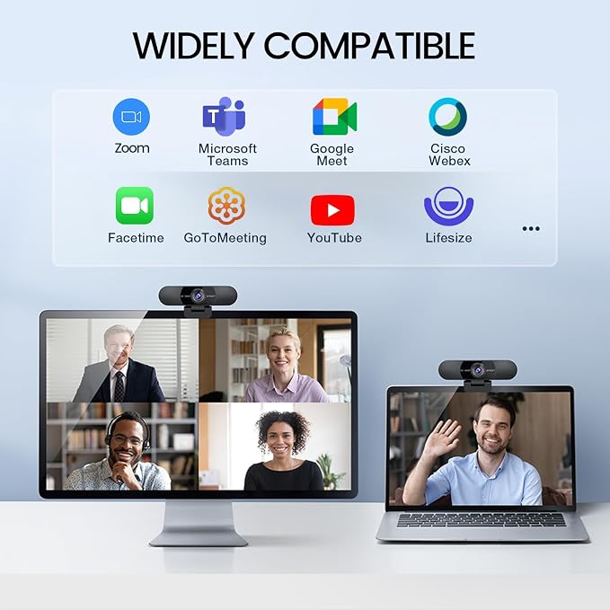 EMEET C960 1080P Webcam with Microphone, 2 Mics, 90° FOV, Computer Camera | USB Type-A & A-to-C Adapter, Fixed Focus, Plug&Play for Zoom/Teams/Facetime/YouTube/Google Meet/Switch 2 Camera, 2025 Version - Image 8