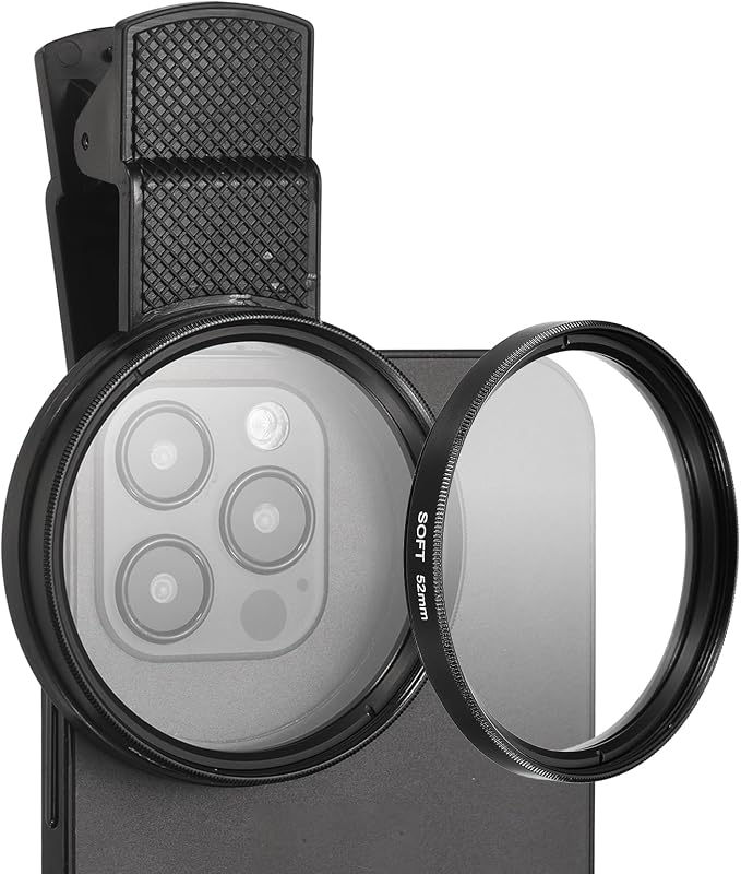 PATIKIL 52mm Phone Camera Lens, Clip-On Soft White Filter Circular Polarizing Lens for Most Smart Phones and DSLR Cameras, White by PATIKIL