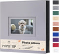 Popotop 4x6 Photo Album Holds 500 Pictures, Vegan Leather Hardcover | 500-Photos Capacity, Clear Slip-In Pockets, Large Collection Format, Front Photo Window, Gifts for Family Wedding Baby by Popotop