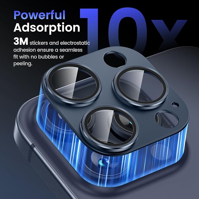 Tensea for iPhone 15 Pro Max/iPhone 15 Pro Camera Lens Protector | Metal Aluminum Alloy Tempered Glass Cover Camera Screen Protector Accessories, Case Friendly - Image 6