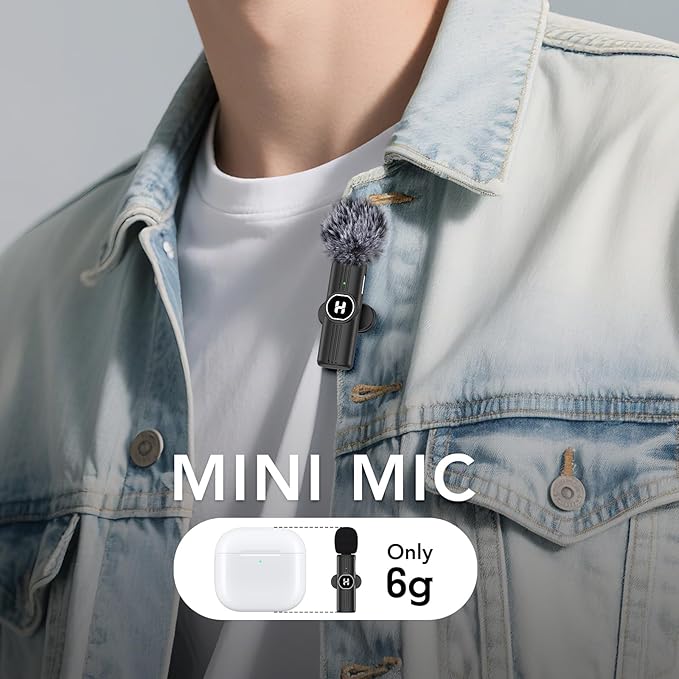 HEHOTTC 3 in 1 Mini Wireless Lavalier Microphone for All Devices (iOS, Andriod, Camera, PC) - Noise Reduction Lapel Mic for Recording, Clip on Omni Lav Mic for Video Recording, Tiktok, YouTube, Vlog - Image 2