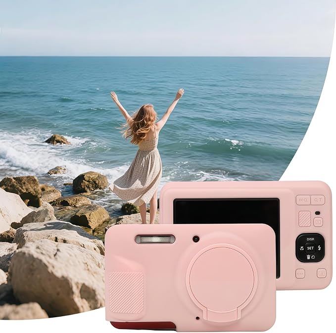Case for Kodak PIXPRO FZ55, FZ55 accessories | Soft Silicone Protective Case Removable Lens Cover, Comes with 2 Screen Protectors and 1 Wrist Strap. (Smoked Pink) - Image 6