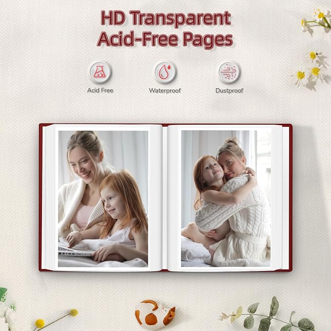 popotop Photo Album 4x6-100 Photos Photo Books with 100 Vertical Pockets,Linen Cover Albums for Family Wedding Anniversary Baby Vacation Pictures - Image 3
