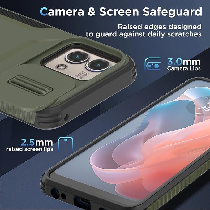 for Motorola G Stylus 5G 2023 Case with 1 HD Screen Protector & Slide Camera Cover[Military-Grade]Phone Case Heavy Duty Rugged Shockproof Protective Cover for Moto G Stylus 5G 2023(Pine Green) - Image 5