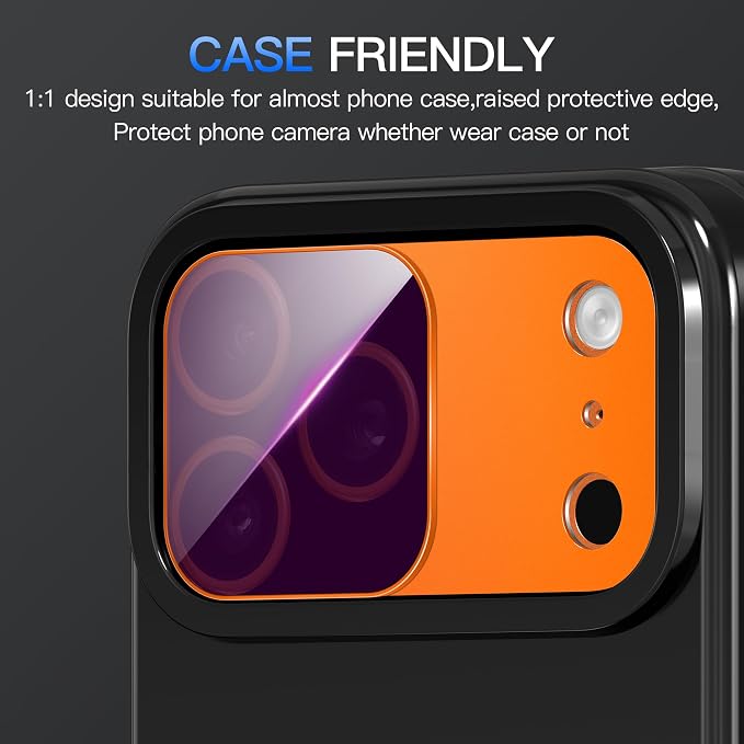 Suoman for iPhone 17 Pro Camera Lens Protector,Magnetic ND Filter Lens Film | Tempered Glass Lens Film, Strong Adsorption, HD Clear, All-in-one Metal Camera Cover,Orange - Image 7