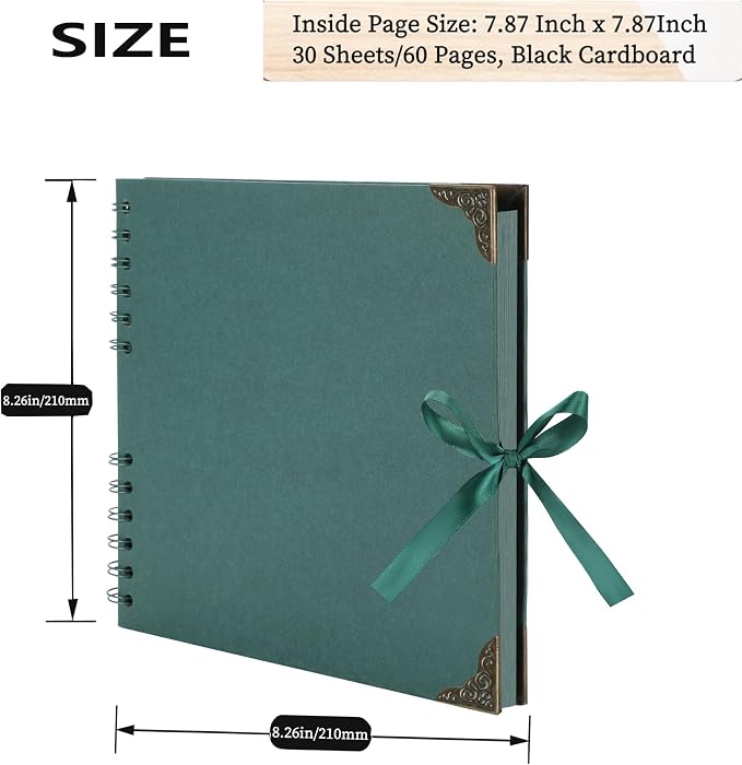 LOYALBOOK 8 x 8 inch DIY Scrapbook Album 60Pages For Wedding Family Photo | Nice Thick Sturdy&Well-Made Good Value Craft Parties Birthday Dinners Graduation Ceremonies Diplomas Storage - Image 2