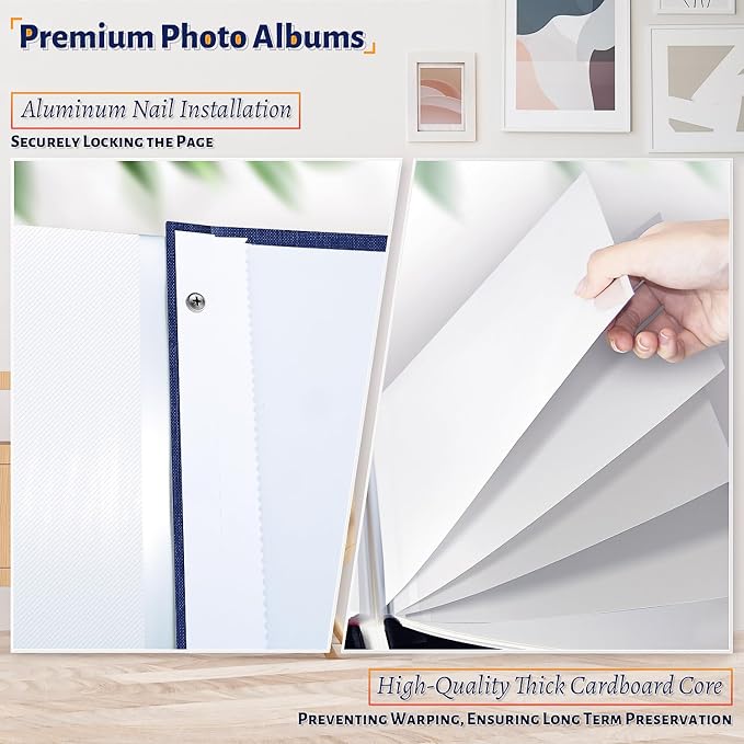 Artfeel Photo Album Self Adhesive Scrapbook,60 Pages Large Photo Book for 4x6,5x7,8x10 Pictures,DIY Album for Baby Wedding Family Travel Birthday,with Metallic Pen and Scraper - Image 4