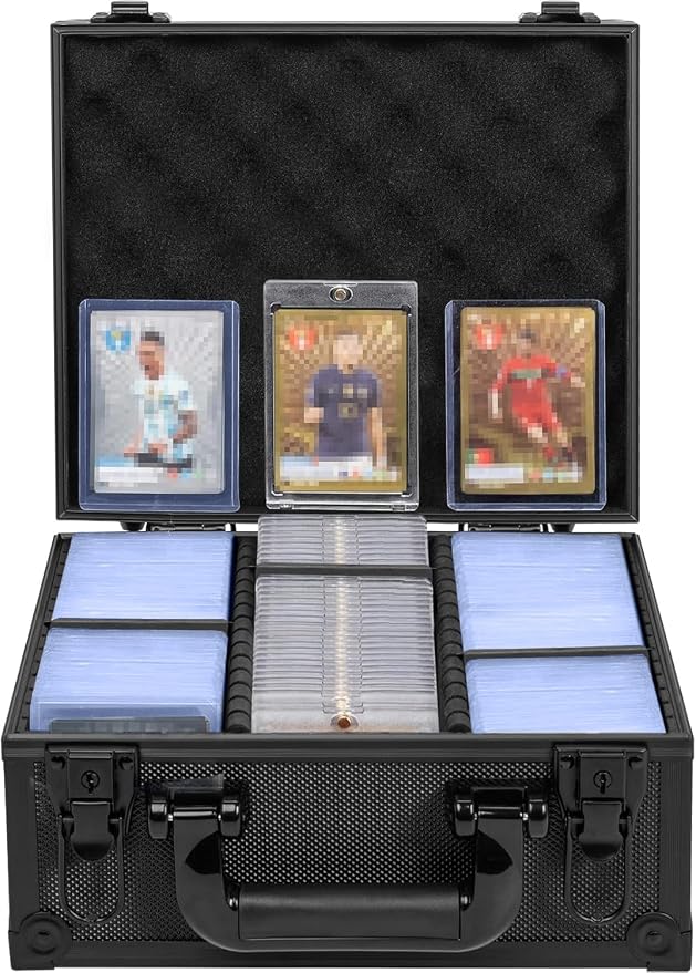 Toploader Storage Box for 3" x 4" 35pt Rigid Card,Magnetic Card Case | Portable Top Loader Card Case with 5 Removable Dividers, Holds 350+ Toploaders, Magnetic Holders for Sports Trading Cards by OUUTMEE