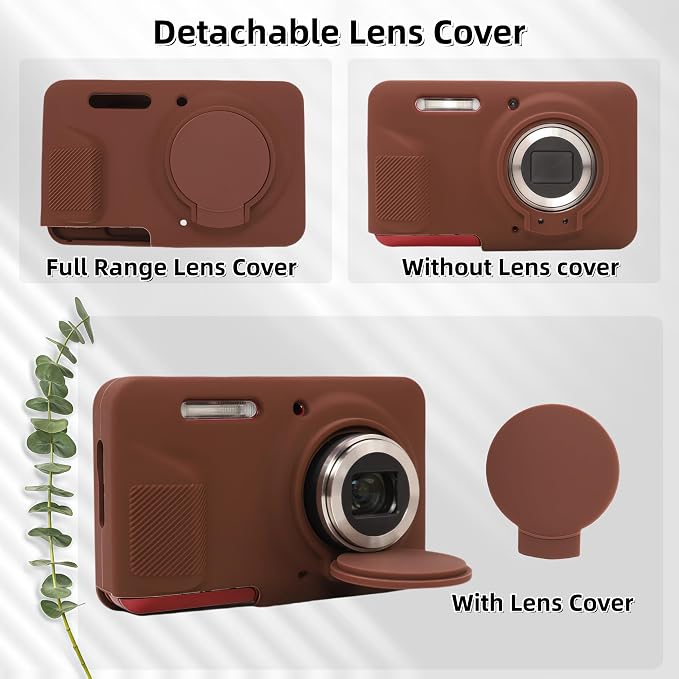 Case for Kodak PIXPRO FZ55, FZ55 accessories | Soft Silicone Protective Case Removable Lens Cover, Comes with 2 Screen Protectors and 1 Wrist Strap. (Brown) - Image 4