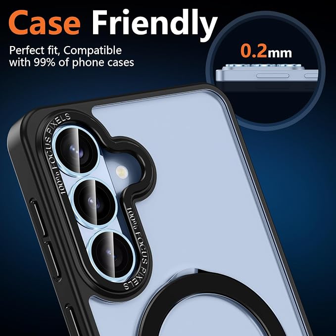for Samsung Galaxy S26 Camera Lens Protector, Individual Metal Ring Tempered Glass Lens Cover, [Strong Adsorption] Scratch Resistant Ultra-Thin HD Clear Lens Cover, 1 Set-Blue Ring - Image 6