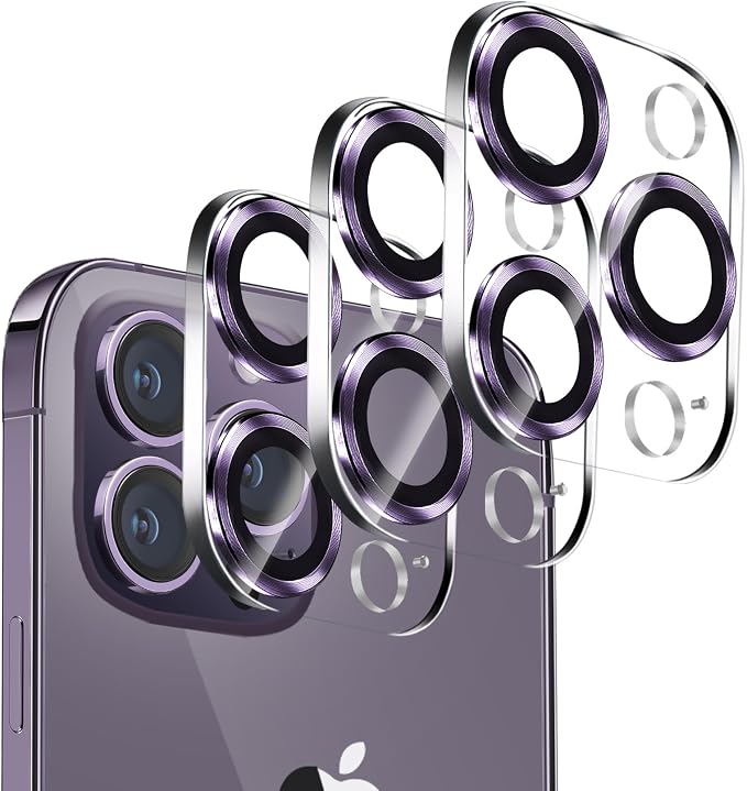Dengduoduo 3 Pack Tempered Glass Camera Lens Protector for iPhone 14 Pro 6.1" & iPhone 14 Pro Max 6.7", Ultra HD, 9H Hardness, Anti-Scratch, Case Friendly, Easy to Install [No Affect on Night Shots] by Dengduoduo