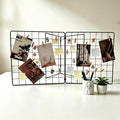 Foldable Desktop Photo Display Rack & Grid Display Board, Fold Flat for Easy Storage with 20 Wooden Clips – Photo, Accessory & Handcraft Display Organizer for Home Office Black by Unknown