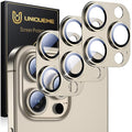 UniqueMe for 3 Pack iPhone 15 Pro/15 Pro Max Camera Lens Protector-All-Gold | Drop Protection, Case Friendly, Camera Cover Screen, Update New Version by UniqueMe