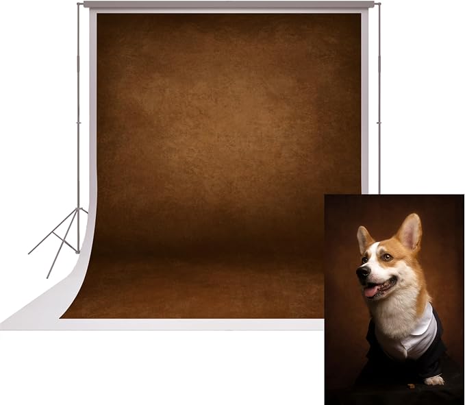 UrcTepics 8x12ft Brown Vintage Backdrop. Portraits and Headshots Cloth Backdrop with Abstract Textured Pattern. by UrcTepics