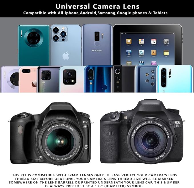 52MM Variable ND2-ND400 Filter, Ultra Slim Multi-Coated Adjustable Neutral Density Filter, Clip-on Phone Lens ND Filter Kit, Compatible for iPhone 15 14 13 12 11, Google Pixel and Other Smart Phones - Image 6