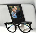 2-in-1 Car Visor Sunglasses & Photo Holder, Magnetic PU Leather Glasses Clip with Picture Display Slot, Universal Sun Visor Organizer for Eyeglasses, Personalized Cards & Memories, Black by Unknown