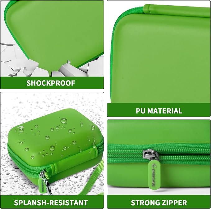 Comecase Digital Camera Case for Kodak PIXPRO FZ45 FZ55, Grass Green | Fits Cameras up to 4.33 x 3.07 x 2.3 in, Pre-Cut Foam, Elastic Strap&Hand Strap, Mesh Pocket for Accessories, Case Only - Image 3