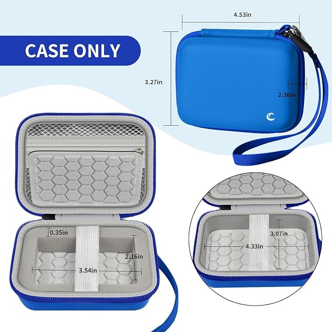 Comecase Digital Camera Case for Kodak PIXPRO FZ55/FZ45, Blue | Hard EVA Shell,Pre-Cut Foam, Accessories Mesh Pocket, Wrist Strap, Compact for Travel, School and Daily Storage. Case only. - Image 5