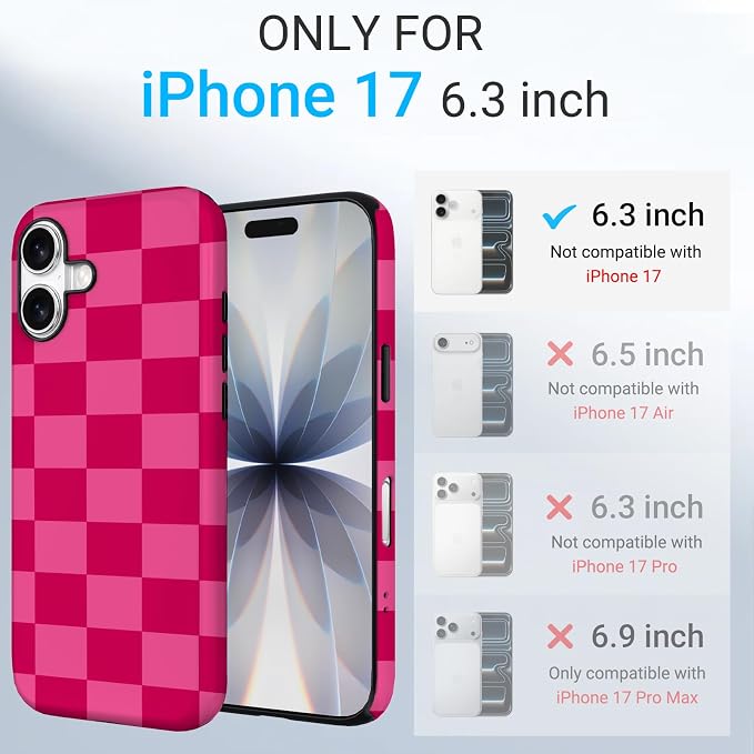 TPU Phone Case for iPhone 17, MagSafe Wireless Charging Compatible, Shockproof Slim Fit Protective Cover with Anti-Yellowing & Raised Camera Protection (Plaid 1, iPhone 17(6.3")) - Image 2