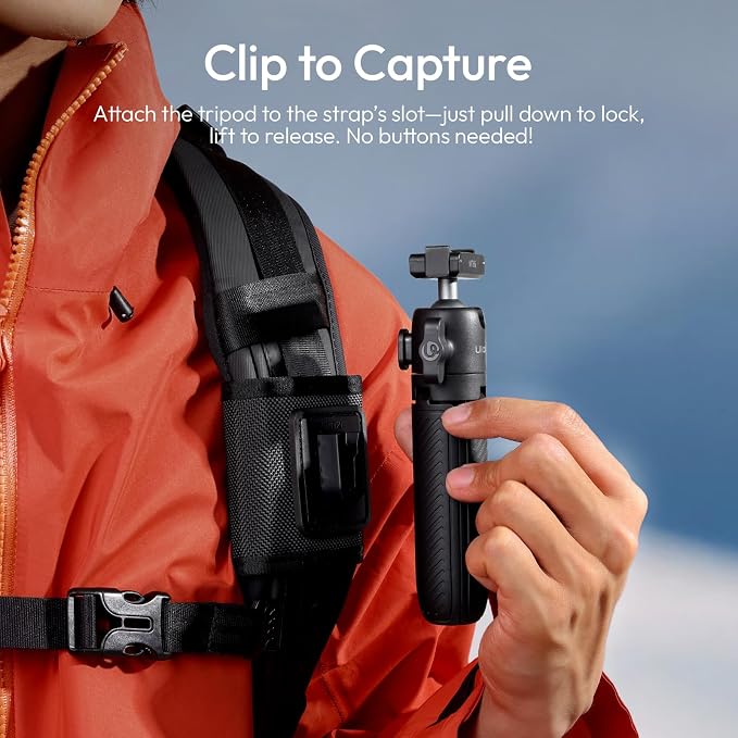 ULANZI MT66 Magnetic Mini Extension Rod Selfie Stick Tripod Handle | with Backpack Strap Mount, Quick Release Tripod for DJI Osmo Action 5 Pro/4/3/Osmo 360, for Vlog Video Recording - Image 3