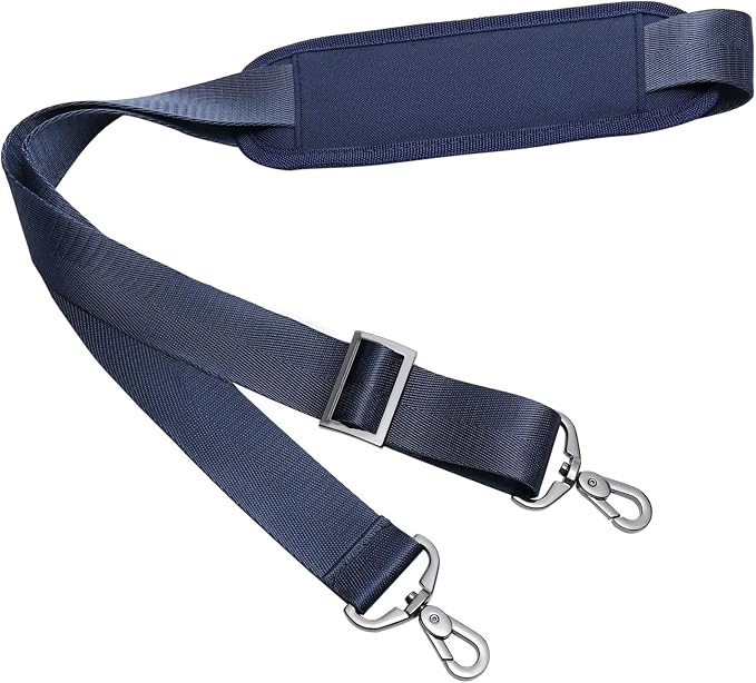 MOSISO 56 inch Shoulder Strap, Adjustable Soft Universal Non-Slip Strap | Thick Replacement Strap, Fit Padded with Metal Swivel Hooks for Laptop Shoulder Bag/Laptop Messenger Bag, Navy Blue - Image 4