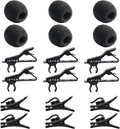 Lav Mic Clip Set 18 Pcs Lavalier Mic Clip Replacement Kit | 6 Foam Windscreen Cover, 6 Metal Lapel Microphone Clips, 6 Plastic Wire Clips, Lavalier Mic Clip Replacement Accessories by AUGSUN