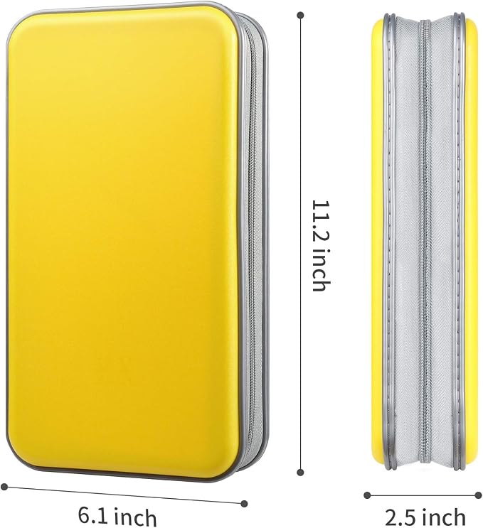 alavisxf xx CD Case, 96 Capacity Hard Plastic Organizer Wallet for Car | CD DVD Holder, Portable Hand Strap, Zipper Closure, Anti-Slip Scratch-Resistant Sleeves, Disc Storage, for Home Office Travel - Image 3
