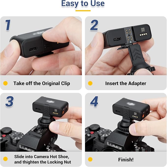 JJC Anti-Slip Cold Shoe Mount Adapter for DJI Mic 2 Receiver,with 1/4"-20 | with Tighten Knob for Stable Mounting,Durable ABS Cold / Hot Shoe Adapter,for DSLR Camera Tripod Vlogging Video Recording - Image 7