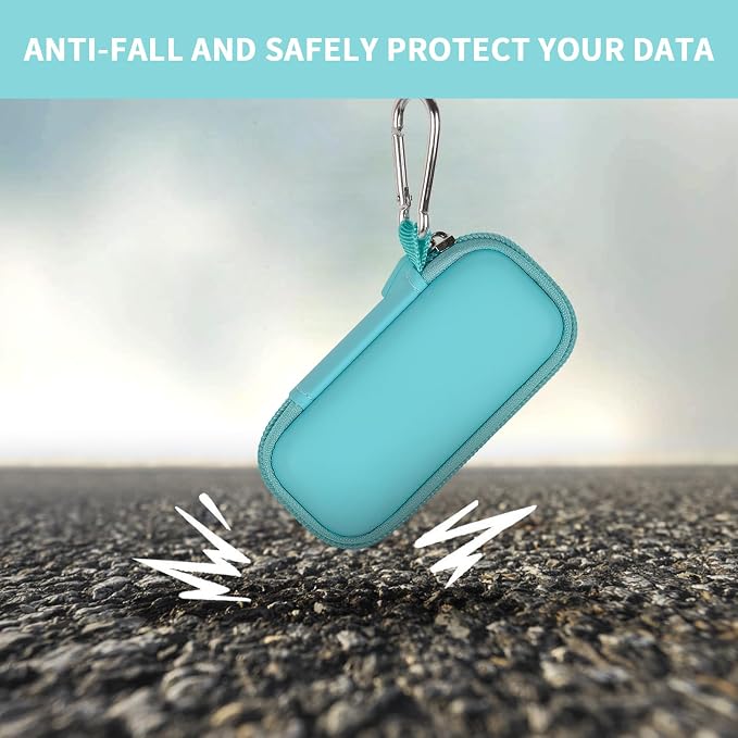 USB Flash Drive Case, SD Card/Thumb Drive/Memory Cards Holder, Bag Only | SDXC/SDHC Storage, Electronic Accessories Organizer for SanDisk / for Samsung, for Students/IT/Office/School/Travel, Mint - Image 5