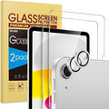 SPARIN 2+2 Pack Screen Protector for iPad (A16) 11th/10th Gen (11”/10.9”) | Tempered Glass + Camera Lens Protector Full Protection, Case Friendly, Anti Scratch, Apple Pencil Compatible-Silver by SPARIN