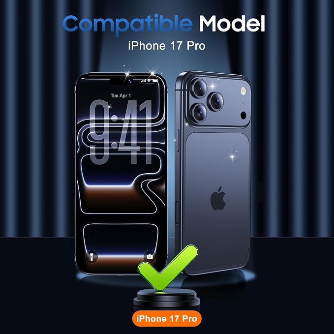 UniqueMe 3 Pack for iPhone 17 Pro Camera Lens Protector - Dark Blue | Drop Protection, Case Friendly, 9H Tempered Glass, Camera Cover Screen, Update New Version - Image 7