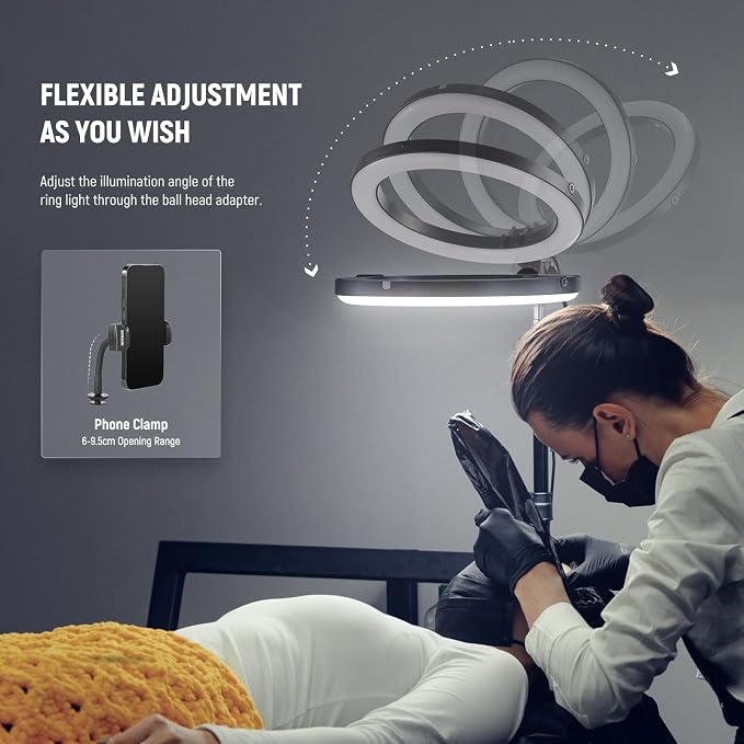 NEEWER 10" 20W High Power LED Ring Light for Phone with 71" Tripod Stand, Bi Color Ringlight, Phone Holder Compatible with iPhone for Video Recording Selfie Makeup Studio Live Streaming TikTok, RH10B - Image 8