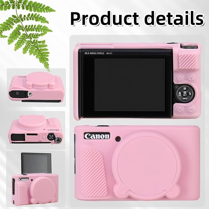 Camera Case for Canon PowerShot SX740/ SX730 Digital Camera, SX740 HS Case | Soft Silicone Protective Case Removable Lens Cover, Comes with 2 Screen Protectors and 1 Wrist Strap. (Pink) - Image 5